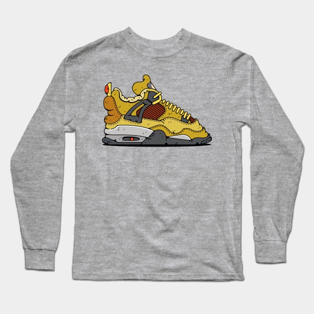 Air Jordan Retro 4 Yellow Long Sleeve T-Shirt by Franjos